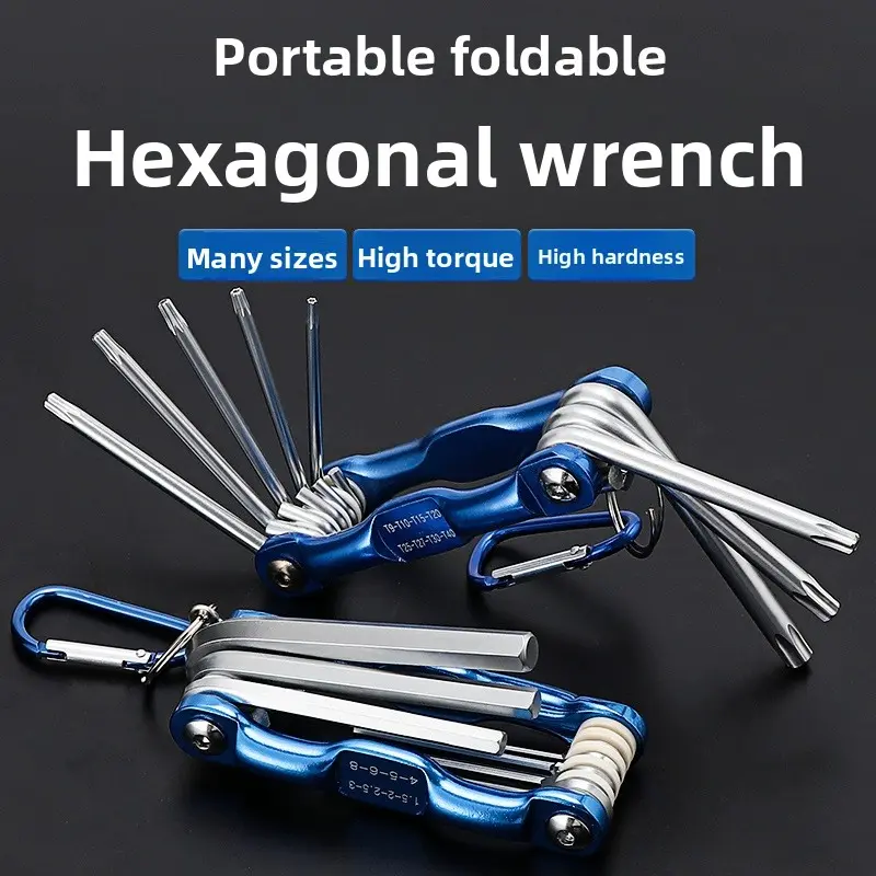 Hexagonal Metal Folding Hex Wrench Hex Screwdriver Set Hex Wrench Hex Wrench Sturdy Adjustable Wrench Multifunctional Repair Tool