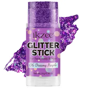 Body Glitter Stick, Chunky Shimming Makeup Sticks for Face, Lips, Eyes, Hair, Party Glitter Gel for Singer Concert Music Festival, Body Glow, Glitter Beauty
