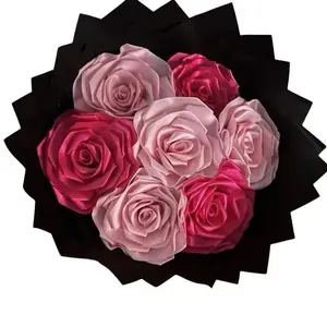 Long-lasting Preserved Ribbon Roses Bouquet in Any Colors Perfect for Any Occasion Gifts Elegant and Versatile Timeless Appeal Vibrant Faux Flowers Realistic Faux Flowers