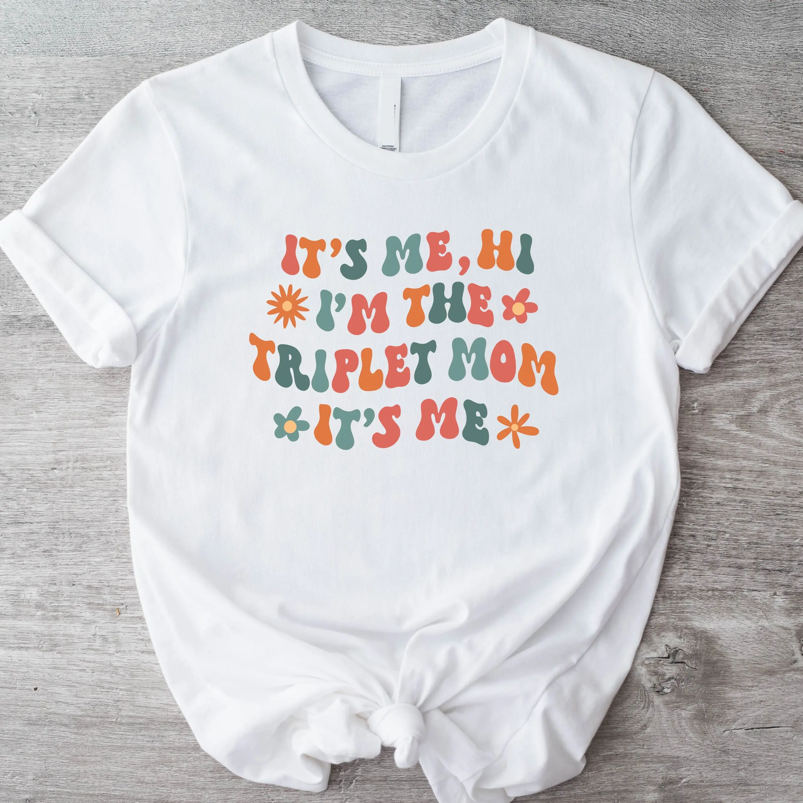 It's Me Hi I'm the Triplet Mom T-Shirt, Triplet Mama Shirt, Mother's Day Gift Tee, Mom Of Three Tee, Triplet Announcement Shirt, Mother Life T-Shirt.