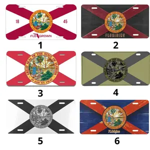 [SALE 50%] Florida State Flag Elite Car Truck Tag License Plate, 6 Options Car Accessory, Hunting Gifts, Vehicle Decor