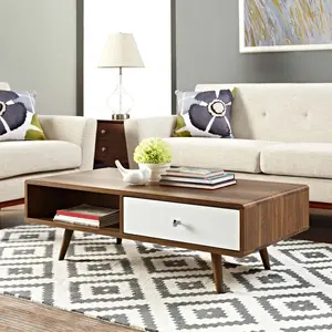 Modway Transmit Coffee Table in Walnut White