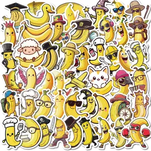 50 Funny Cartoon Banana Stickers, Suitable for Scrapbooks, Diaries, Laptops, Water Bottles, Cars, and Other Faith-based Designs—gifts with Positive Messages.