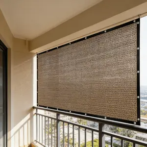 Brown Outdoor Sunshade Net - UV - Resistant, Durable Awning for Travel, Picnics and Pools - Available in Multiple Sizes