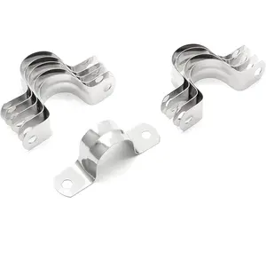 20Pcs 1 Inch Stainless Steel Conduit Clamps, Two Hole U Bracket Rigid Pipe Metal U Clamp Conduit Strap Tension Clips U-tube Clamp Heavy Duty