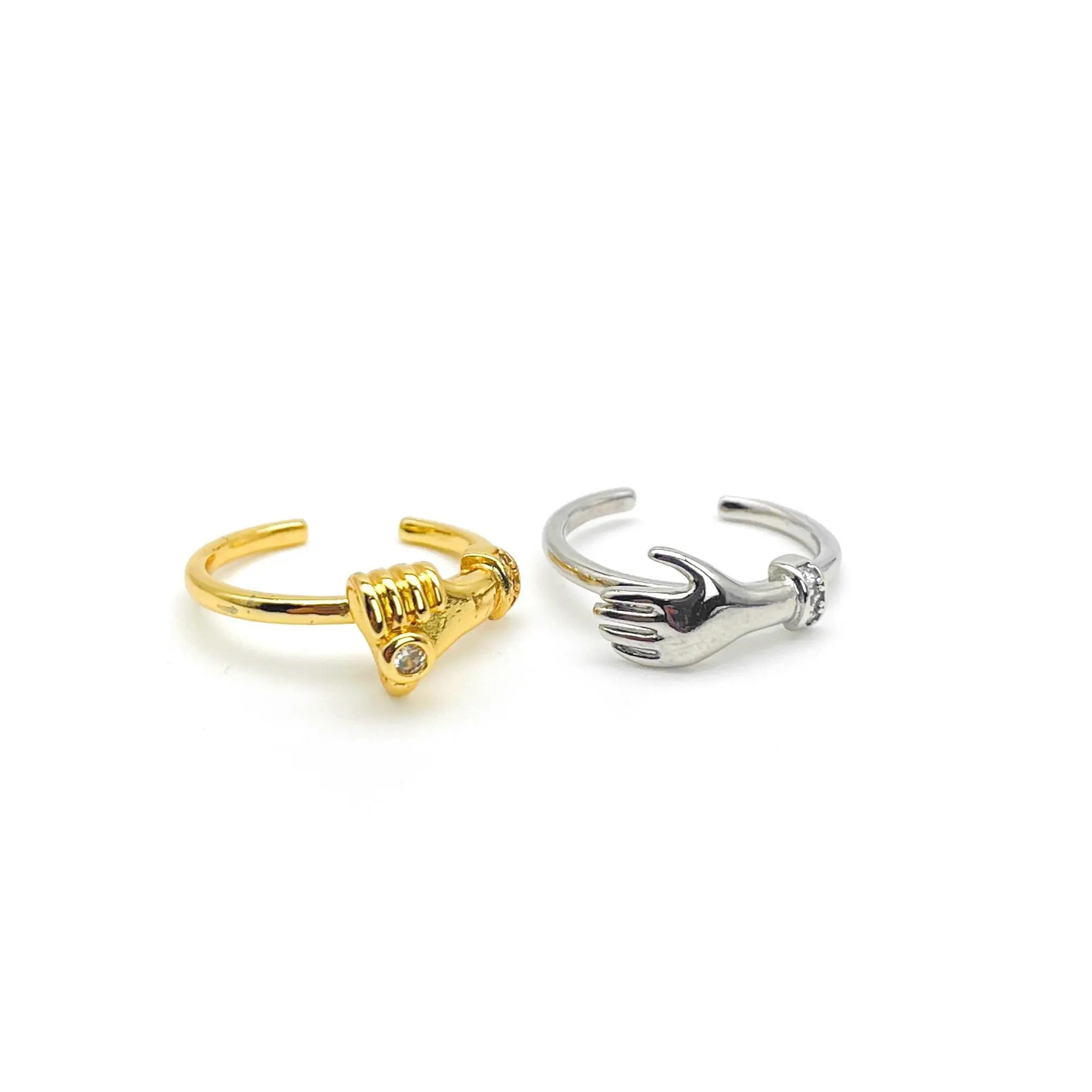 Hug Design Promise Ring Couple Rings Set, Adjustable Symbolic Jewelry for Lovers and Friends, Bestie Gift Idea