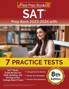 USED-SAT Prep Book 2023-2024 with 7 Practice Tests: SAT Study Guide Review for Math, Reading, and Writing on the College Board Exam [8th Edition] by Rueda, Joshua (Paperback)