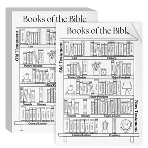 24 Pcs Books of The Bible Stickers Emergency Numbers Sticker Christian Bible Reading Tracker Book Shelf for Women Men Journaling Scripture Study