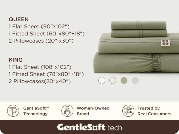Bedsure Cooling Sheets, Rayon Derived from Bamboo & Cotton Blend, GentleSoft, Breathable,  Deep Pocket Up to 18 Inches, Hotel Luxury Bedding for Hot Sleepers