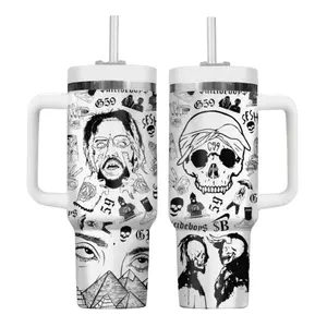 G59 Rapper Gey 59 40oz Insulated Tumbler with Handle – Stainless Steel Cup, Straw Lid, Gift for Rap & Underground Music Fans