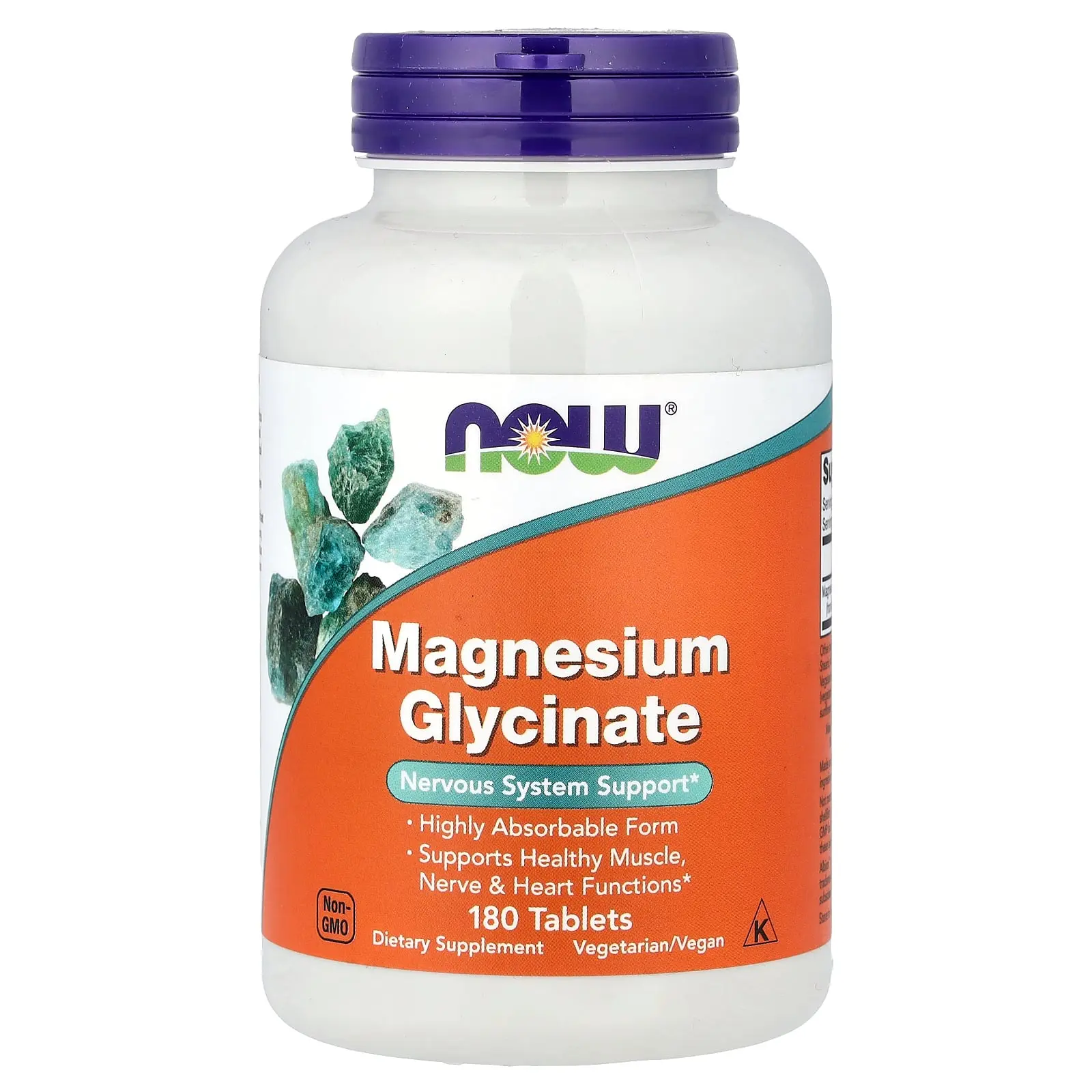 NOW Foods Magnesium Glycinate, 180 Tablets (100 mg per Tablet)