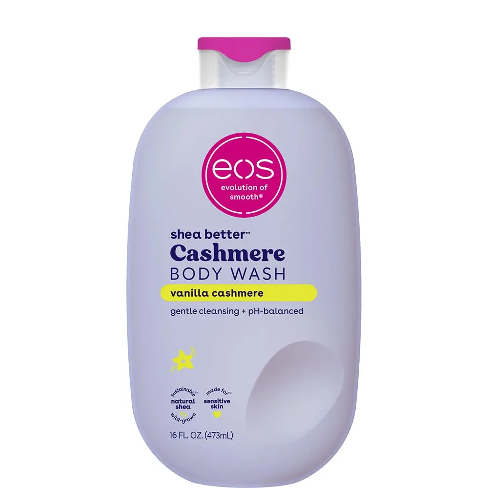 Eos Body Wash, Vanilla, Moisturizing Creamy Gel Formula with Shea Butter, Glycerin, Vitamin E, Ph Balanced, Sensitive Skin, Vegan, 16 Fl Oz eos