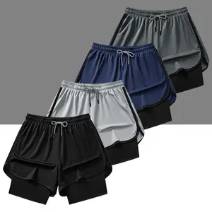 With double-layer design sports shorts, featuring a loose outer layer and breathable quick-dry liner perfect for running, workouts, and everyday casual wear