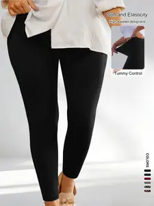 Women's Plus Size High Elasticity High Waist Tight Pants, Non-Transparent, Anti-Pick, Perfect for Daily Wear, Christmas Choice, Legging