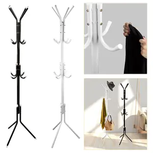 Black-White Options -- 1Pc Standing Coat Hat Rack Organizer Black-White Options -- 1Pc Standing Coat Hat Rack Organizer