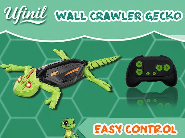 Wall Crawler Gecko, TikTokShopBlackFriday Remote Control Toy, Electric Lizard Toy with LED Glowing Eyes, 360° Spin, Halloween and Christmas STEM Tech Toy Gift for Kids