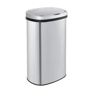 Mega Casa 15.6 Gal./60 Liter SS Oval Motion Sensor Trash Can