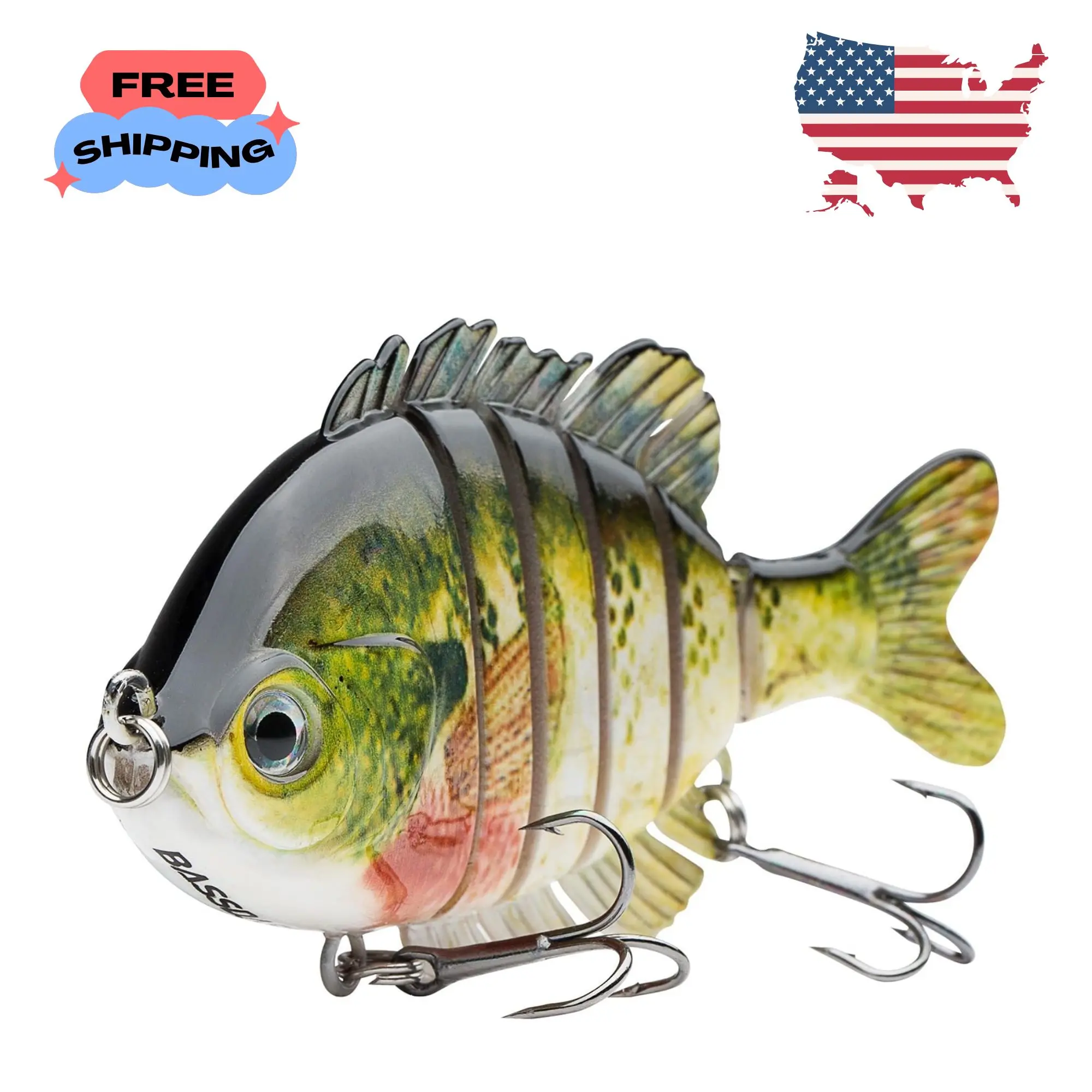 SwimPanfish Multi Jointed Sunfish Bluegill Swimbaits Hard Topwater Fishing Lure 3.5in/0.85oz