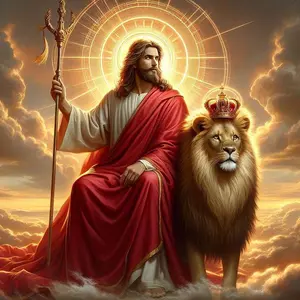Jesus & Lion Pattern DIY Diamond Arts Vibrant Colorful Painting Kit Without Frame, DIY 5D Diamond Arts Colorful Painting Kit, Wall Art Decor for Home