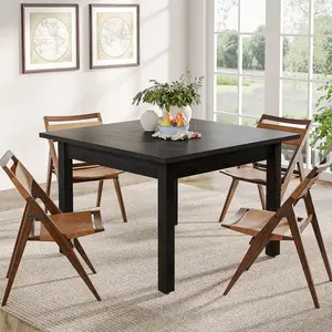 LITTLE TREE Wood Dining Table Modern Kitchen Table for Dining Room , 2-4 People Dining Room Table Square Dinner Tables with Wooden Legs Thick Top for Small Space,Modern Dining Desk with Solid Wood Legs for Restaurants, Kitchens, Bistros(Only Table)