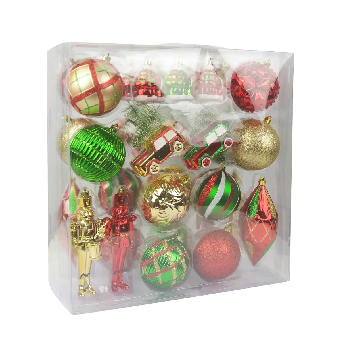 Jeco CHD-TA123 Shine Enhancing Mixed Christmas Ornament Set, 36 Christmas Ornaments, 13.8x13.2x6.1in, for Indoor Use, 13.8 Inch X 13.2 Inch X 6.1 Inch