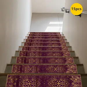 Non-Slip Stair Carpet, Step Protection Carpet, Decorative Bordered Stair Mat for Home Decoration & Bedroom Accessories - Suitable for Indoor, Outdoor Stairs & Multiple Scenarios