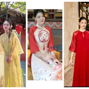 Vietnamese Ao Dai M12 For Women ( Vietnamese Size ) / Áo Dài Cách Tân Truyền Thống Việt Nam/ Girl Ao Dai / Luna Ao Dai