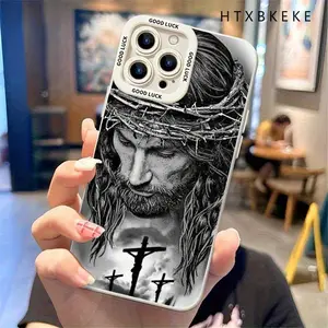 Stylish Jesus head phone case for iPhone 16 Pro Max/ 16 Plus/ 16 Pro/ 16/ 15 Pro Max/ 15 Plus/ 15 Pro/ 15/ 14 Pro Max/ 14 Plus/ 14 Pro/ 14/ 13 Pro Max/ 13 Pro/ 13/ 12 Pro Max/ 12 Pro/ 12/ 11 Pro Max/ 11 Pro/ 11/ Xs Max/ Xr/ X/ Shock-proof and anti-fouling
