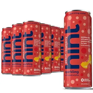 Hint Sparkling Water, Peach Raspberry - Canned Flavored Water Beverages with Electrolytes, Zero Calories, and Sugar Free - 12 Fl Oz Cans (Pack of 12)
