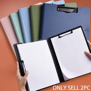 2-Pack A4 File Folders, Document Organizer, Clipboard with Cover, Paper Folder for Business & School, Stationery & Office Supplies
