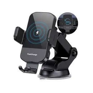 AE-M12 Wireless Car Charger, 15W Fast Charging Phone Mount for iPhone 15/14/13/12, Samsung S23/S22/S21, etc.