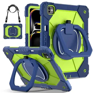 Shockproof Durable Tablet Case with Handle Grip, Tablet Casing, 1 Count 360° Rotatable Handle Stand Tablet Protective Cover with Protection, Tablet Accessories for iPad Pro/iPad Air 13 Inch