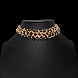 Gold Chainmail Choker chains gold necklace