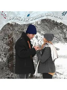 His & Her Satin Lined Beanies - Matching Couples Winter Hats with Luxurious Silk Interior