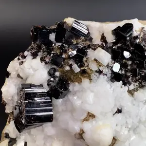 Red Brown Vesuvianite Idocrase Crystals with Albite, Pyrite, on Matrix