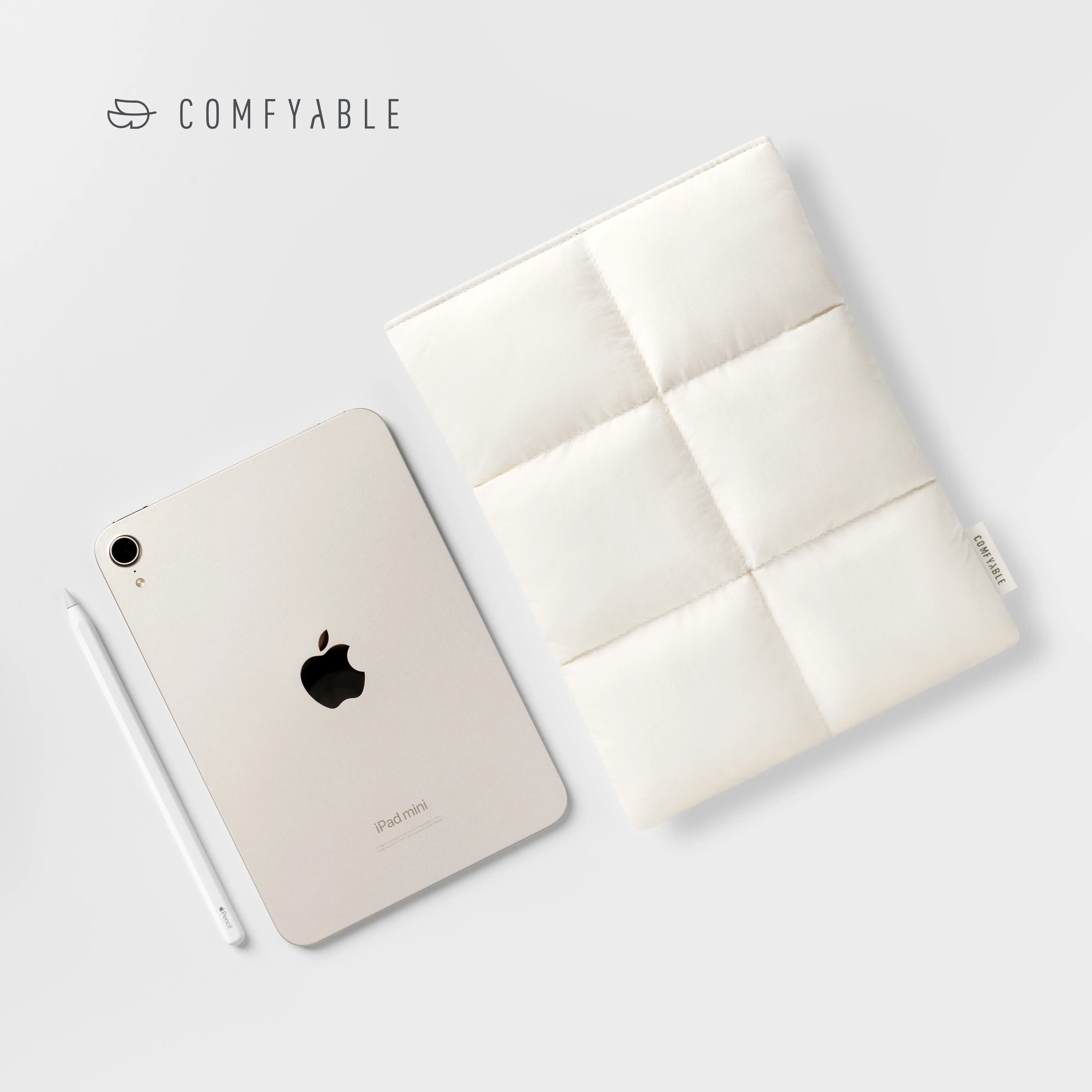 Comfyable 7-8 Inch Puffy Tablet Sleeve Compatible for iPad Mini 7 2024 A17 Pro, Mini 6 2021 A15, Quilted Puffer Tablet Carrying Case for Women Men