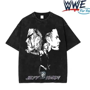 WFU - Retro Jeff Hardy WWE Face Paint Tribute Vintage Washed T-Shirt WWE Wrestling Tee Front & Back Graphic Black Acid Wash Oversized Streetwear Shirt for Fans Unisex Cotton S-5XL legend RC5