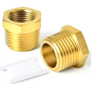 TAISHER Brass Reducer Hex Bushing Threaded Pipe Fitting NPT Male x NPT Female Adapter