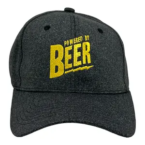 Powered By Beer Hat Funny PArtying Drinking Cool Saying Cap Funny Hats Drinking  Funny Beer  Novelty Caps for Men Black - Standard