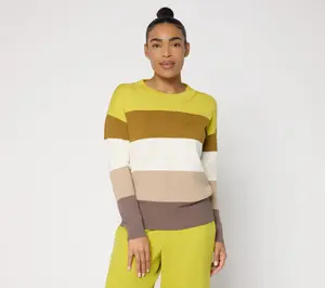 Carla Rockmore Collection Seasonless Yarn Color Block Sweater