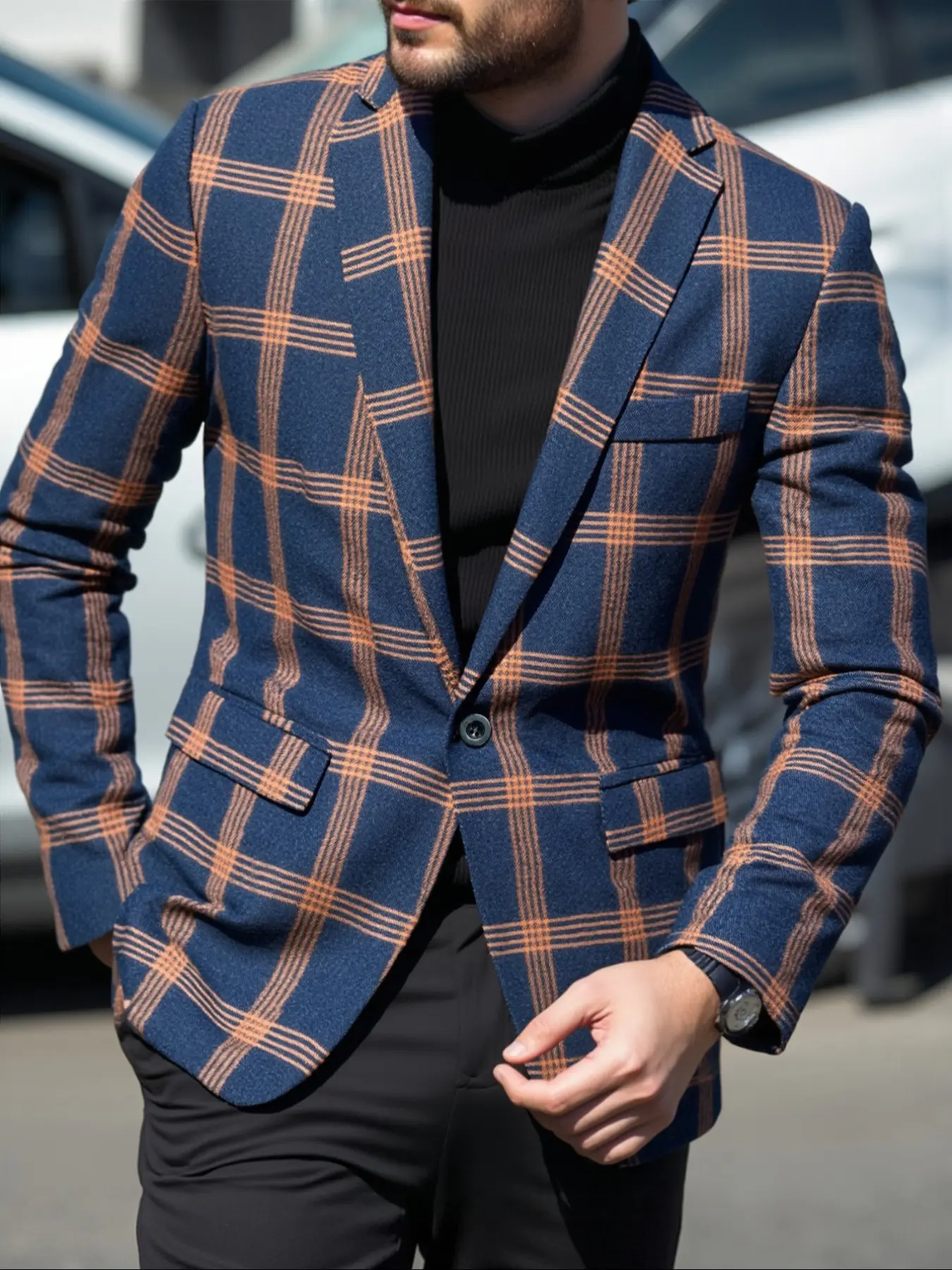 Men's Plaid Blazer Jacket, Formal & Casual Wear, Stylish Business Casual, Perfect for Daily Use & Special Occasions