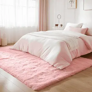 Pink Super Fluffy Rug For Bedroom, Shag Fuzzy Area Rug For Living Room Bedroom, Plush Soft Carpet For Girls Boys Kids, Non Slip Throw Rugs For Dorm, Modern Home Decor Aesthetic
