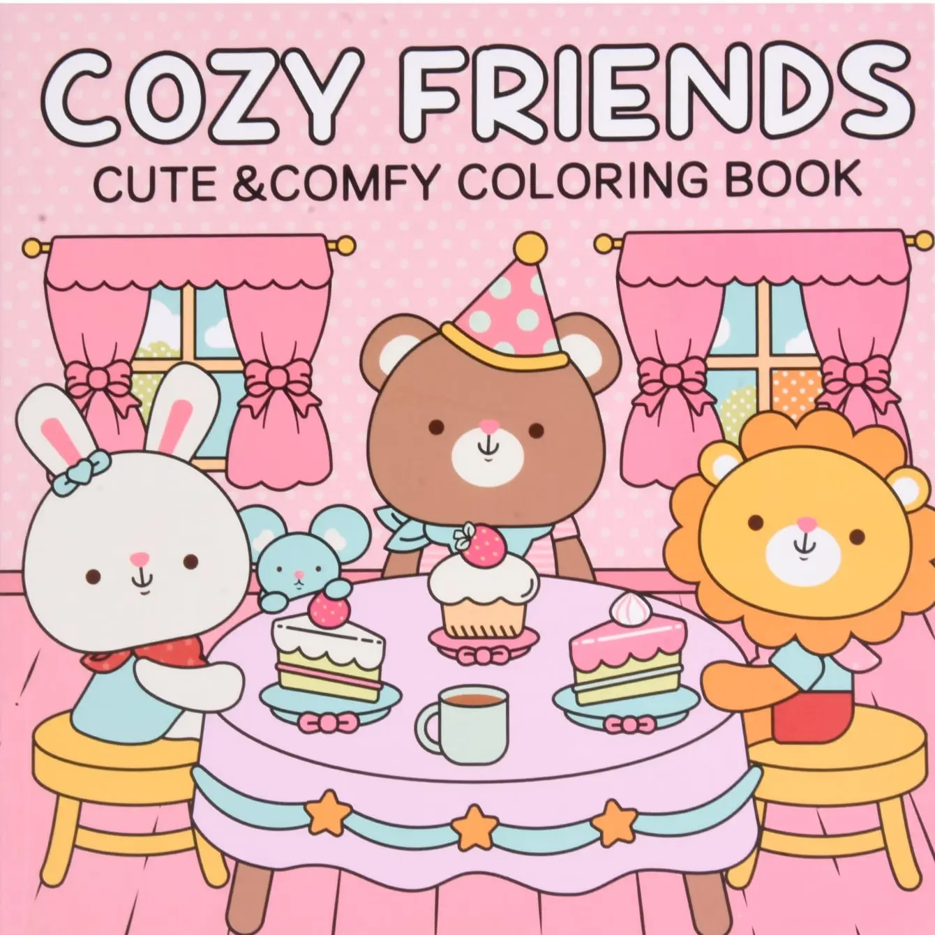 1pc COZY FRIENDS coloring book For Adults And Kids, Doodle Books, Simple And Big Designs For Relaxat, Toys suitable for boys and girls, zero foundation drawing to relieve stress coloring book, Christmas gift, Back to school gifts