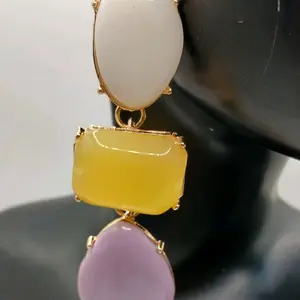 Mixed Emotions 3 tier Stone Earrings