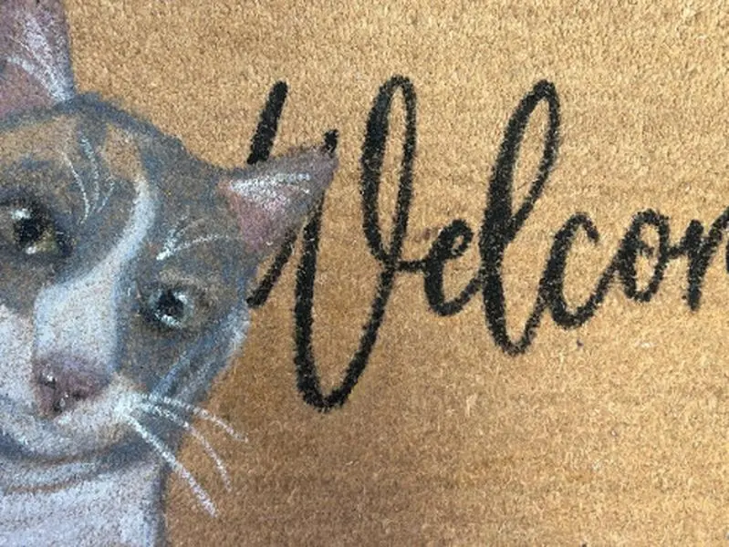 Custom Hand Painted Pet Portrait Doormat