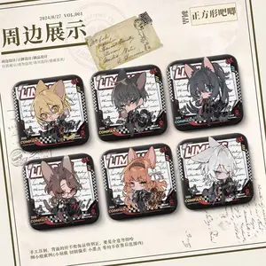 Action Fantasy Figurines Anime Limbus Company Don Quixote Faust YiSang Hong Lu Ishmael Tinplate Square Badge Kids' Fan Gift Toys