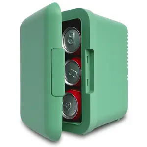 iceBLUE Compact Portable Fridge for Bedroom - Car, Office Desk & Dorm Room - 4L/6 Cans Electric Plug In Cooler & Warmer for Food, Drinks, Skincare Cosmetics - 12v AC/DC, Black/Blue/Green skincare mini  brands  fridge Mini chilled organ iza do