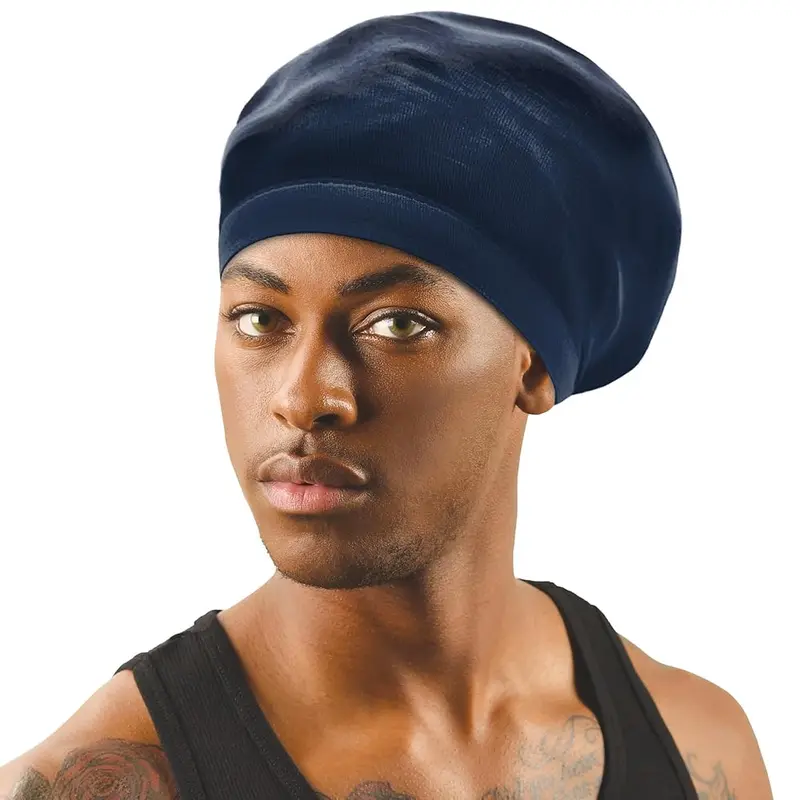 Titan Stretchable & Breathable Navy Loc Sock for Men & Women - Secure Fit Dreadlock Stocking Cap