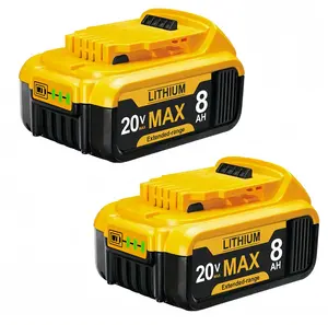 8.0Ah Lithium Battery Replacement for Dewalt20V Battery Lithium-ion MAX DCB200 DCD/DCF/DCG/DCS Series dewalt batteries