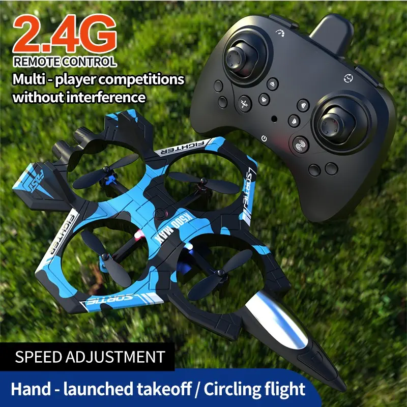 Remote Control Fighter Jet Toy Plane with Remote Controller, 360 Degree Flip Stunts, LED Lights, Outdoor Kids Flying Toy, Beginner Friendly